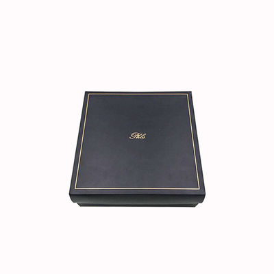 Luxury Logo Printed Matt Black Gift Boxes Custom Kraft Cardboard Lid And Base Box For Tie