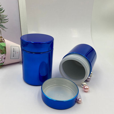 2oz 6oz 8oz 10oz 16oz 20oz Electroplated Metal Blue HDPE Bottle Manufacturers Plastic Powder Containers for Packing Whey Protein
