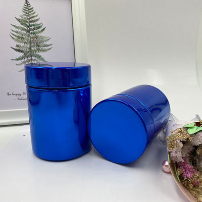 2oz 6oz 8oz 10oz 16oz 20oz Electroplated Metal Blue HDPE Bottle Manufacturers Plastic Powder Containers for Packing Whey Protein