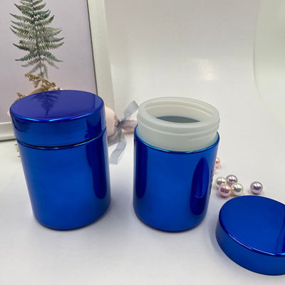 2oz 6oz 8oz 10oz 16oz 20oz Electroplated Metal Blue HDPE Bottle Manufacturers Plastic Powder Containers for Packing Whey Protein
