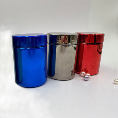 2oz 6oz 8oz 10oz 16oz 20oz Electroplated Metal Blue HDPE Bottle Manufacturers Plastic Powder Containers for Packing Whey Protein