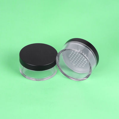 Private Label Clear Matte Cosmetic Loose Powder Sifter Jar with Black Frosted Screw Cap 3g 5g 10g 20g 30g 50g ABS PS