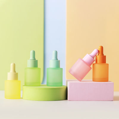 15ml 20ml 30ml 50ml 60ml Blue Orange Pink Purple Yellow Green Essential Oil Glass Dropper Bottle With Logo for Face Cream