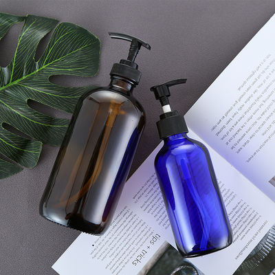 Cobalt Blue Glass Trigger Spray Bottle 250ml 500ml 1000ml Glass Boston Lotion Bottle with Pump and Logo/Graphic Design