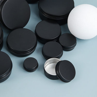 Custom Black Aluminum Candle Tin Metal Case for Solid Scented Candle 6 oz With Lids Food Storage Box Industrial Food