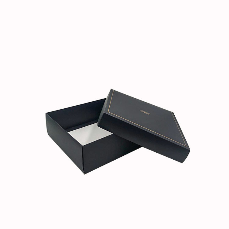 Luxury Logo Printed Matt Black Gift Boxes Custom Kraft Cardboard Lid And Base Box For Tie